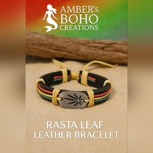 Amber’s Boho Creations: Rasta Leaf Bracelet of Peace & Spirit